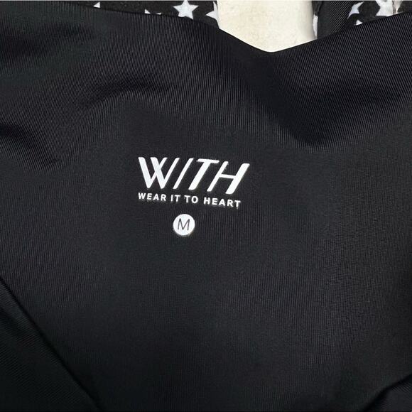 WITH Wear It To Heart High Waist Star Leggings - Black Superstar Size M - Picture 9 of 11